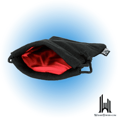 Dice Bag Velvet 5 X 8  Black Red